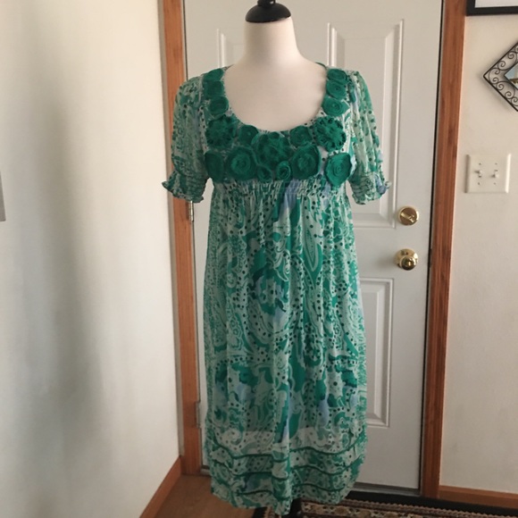 ICE Green and White Dress(10) Modern Jane Austen! - Picture 1 of 13